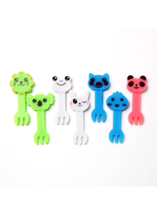 Japanese Cartoon Fruit Fork Cute Animal Fruit Fork Children Baby Special Fruit Sign Wholesale-Color:animal Kingdom 7pc Fruit Fork Opp Pack  - Image 1