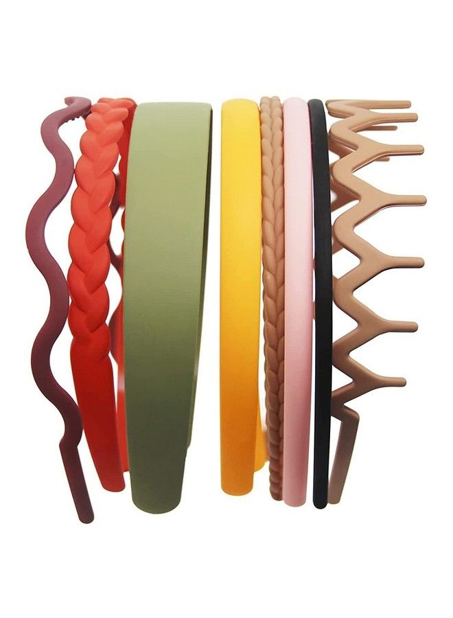 ANNACREATIONS Fashion Plastic Elastic Hair Comb Teeth Headband For Women And Girls Multicolor (Set Of 8) - Image 1