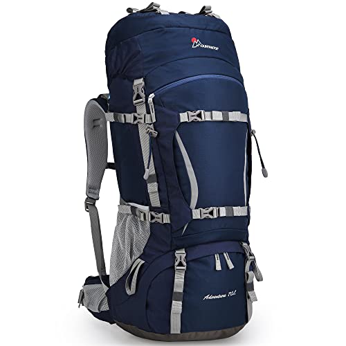 MOUNTAINTOP 70L Internal Frame Backpack Camping Backpacking Hiking Backpack for Men Women with Rain Cover,Sapphire Blue - Image 1