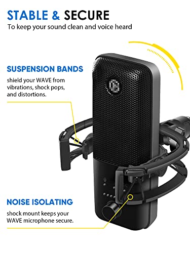 Borenbuir Wave Shock Mount, [Custom Built for Wave Mic] Anti-Vibration Suspension Shock Mount Holder Clip Compatible with Elgato Wave:1 and Wave:3 Microphones - Image 4