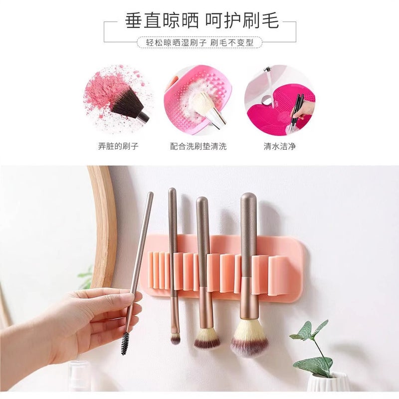 Factory Suction Wall Cosmetic Brush Storage Rack Silicone Portable Toothbrush Drying Rack Wall Firmly Not Easy To Fall Off - Image 3
