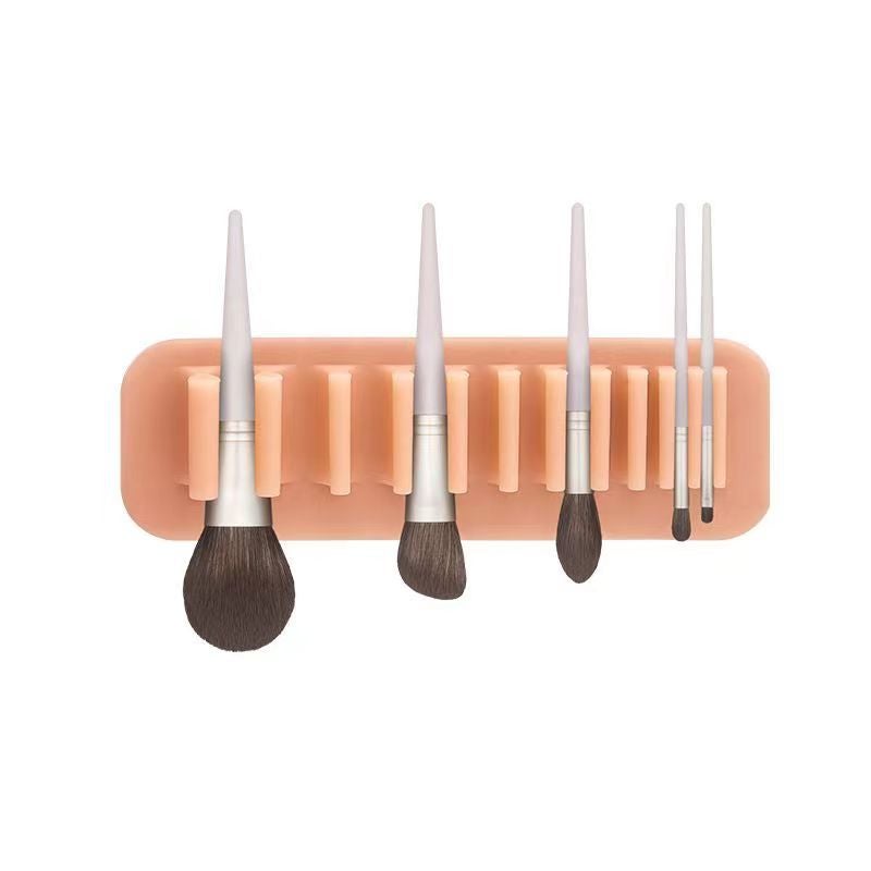 Factory Suction Wall Cosmetic Brush Storage Rack Silicone Portable Toothbrush Drying Rack Wall Firmly Not Easy To Fall Off - Image 1