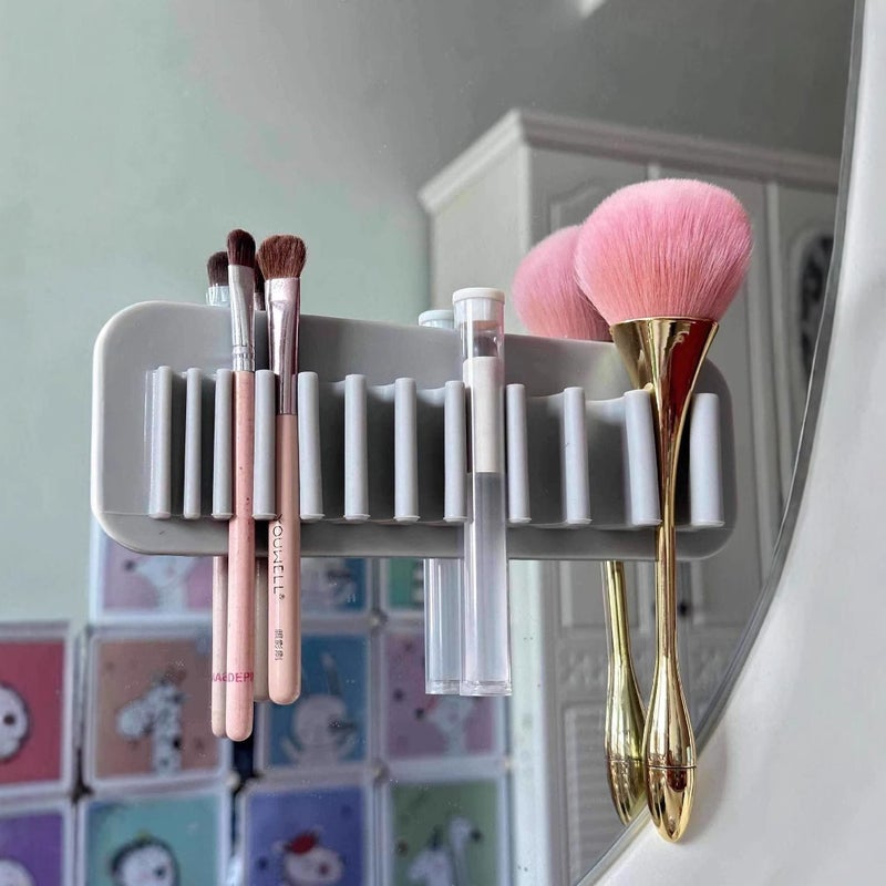 Factory Suction Wall Cosmetic Brush Storage Rack Silicone Portable Toothbrush Drying Rack Wall Firmly Not Easy To Fall Off - Image 2