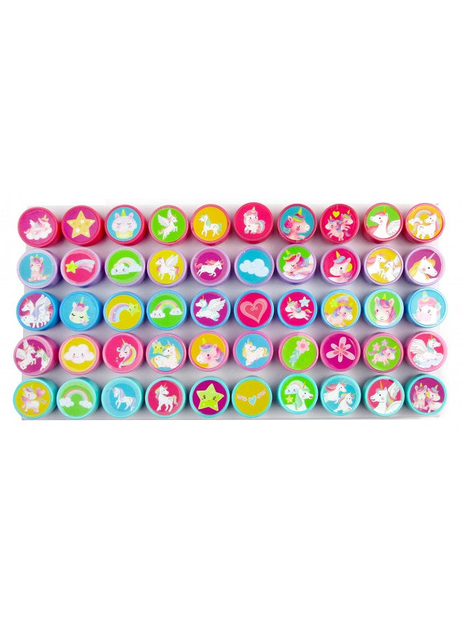 TINYMILLS 50 Pcs Unicorn Assorted Stampers for Kids Stocking Stuffer Party Favor Goodie Bag Prizes Classroom Rewards Pinata Filler Arts and Crafts for Kids Girls Birthday Party Favors - Image 3