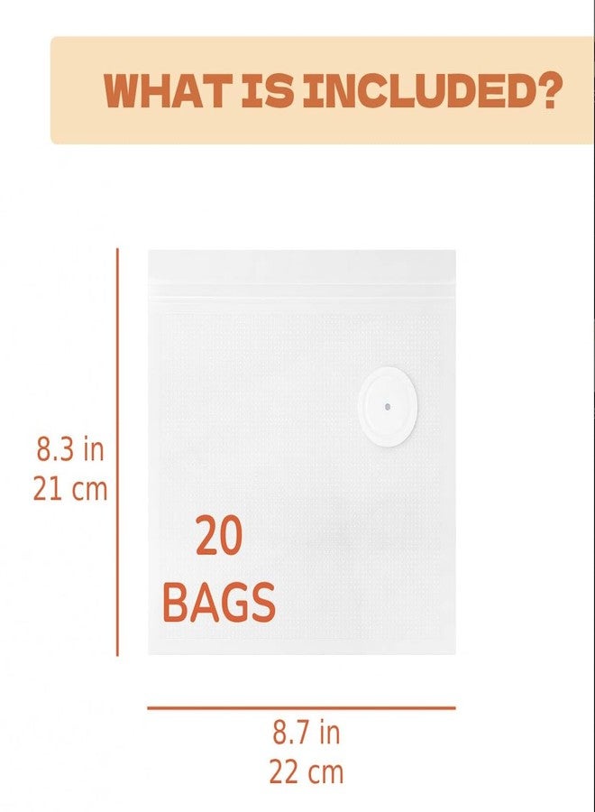 RETRIN Reusable Vacuum Sealer Bags with Upgraded Cleanable Valve - 20 Pack - Thicker Walls, Dishwasher Safe, Freezer & Microwave Safe - Food Storage Bags for Meal Prep & Sous Vide - Eco-Friendly & Reusable - Image 3