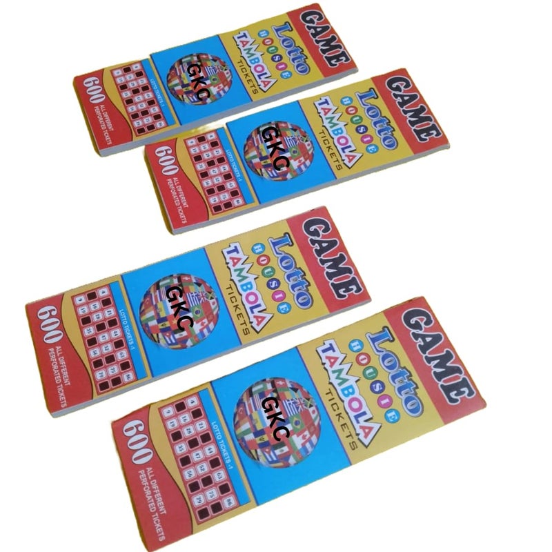 GKC Tambola Bingo 2400 Tickets (Set of 4 Book) Each Contain 600 Tickets so Total 2400 Tickets.Best for Kids and Adult. - Image 1