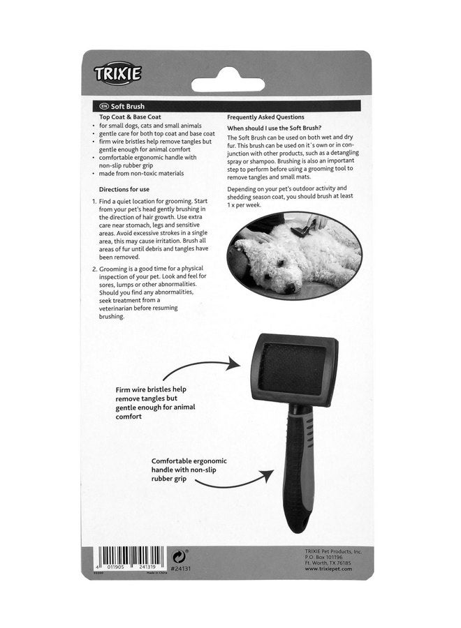تريكسي فرشاة العناية بالحيوانات الأليفة TRIXIE للقطط والكلاب والحيوانات الصغيرة، وفك تشابك الطبقات العلوية والطبقات الأساسية، وأداة إزالة الشعر المتساقط - Image 3