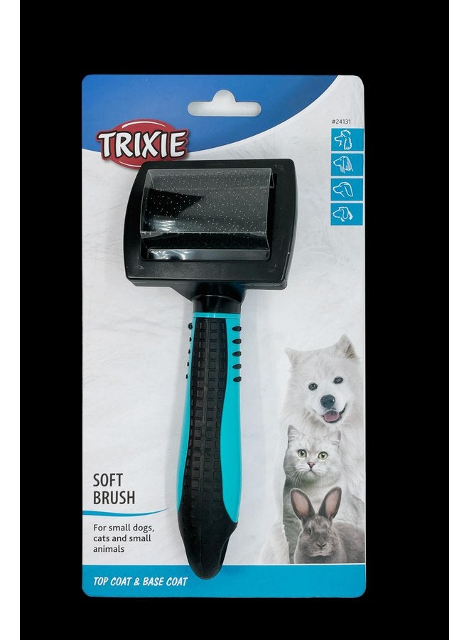 تريكسي فرشاة العناية بالحيوانات الأليفة TRIXIE للقطط والكلاب والحيوانات الصغيرة، وفك تشابك الطبقات العلوية والطبقات الأساسية، وأداة إزالة الشعر المتساقط - Image 4