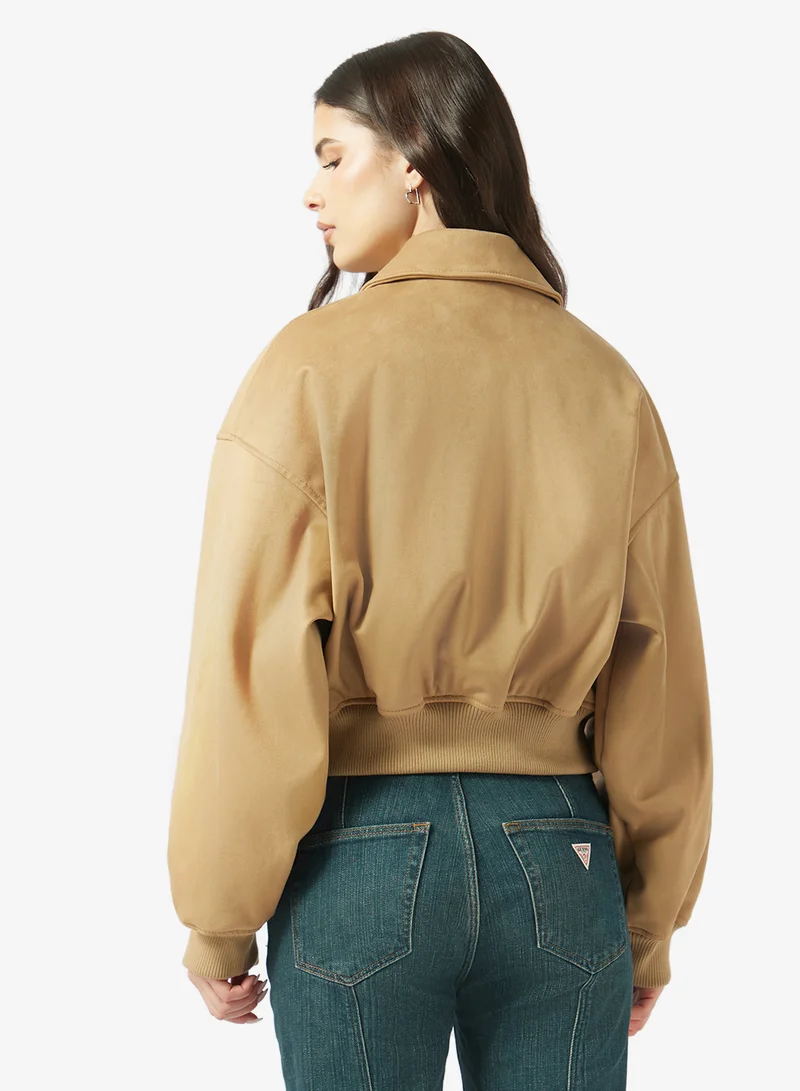 جيس جينز جاكيت بومبر من جلد سويدي صناعي