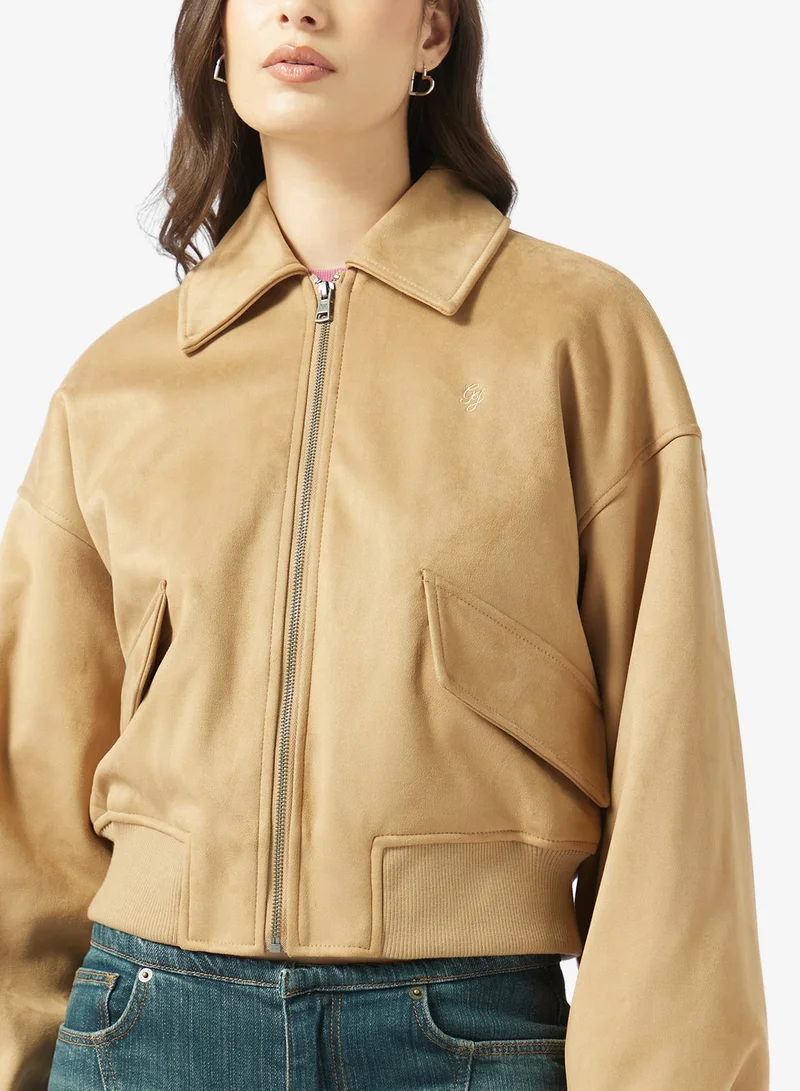 Guess  Faux Suede Bomber Jacket for Women | Best Price UAE