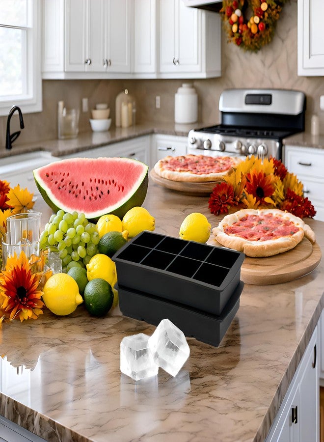 Bongpuda Large Ice Cube Molds,2 Pack Square Ice Cube Mold With Lid,8 Cavity 2 Inch Large Ice Cube Tray,For Chilling Whiskey Cocktail Tequila Drinks - Image 5