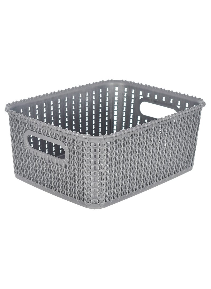 Kuber Industries Kuber Industries Multipurposes Large M 20 Plastic Basket, Organizer for Kitchen, Countertop, Cabinet, Bathroom with Lid (Grey) -46KKM070  - Image 3