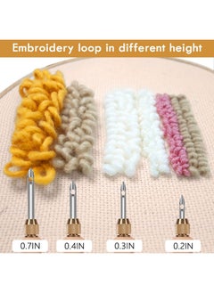 Pllieay Pllieay 33Pcs Punch Needle Kit, Yarn for Crocheting Bulk, Punch Needle Kits Adults Beginner with Embroidery Hoop, White Felt, Knitting Yarn for Embroidery Floss Cross Stitching Beginner  - Image 4