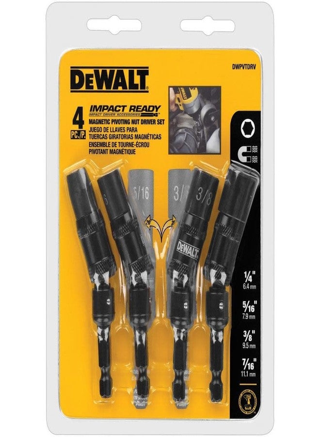 ديوالت مجموعة صواميل محورية DEWALT DWPVTDRV، مكونة من 4 قطع، جاهزة للصدمات، مقاس 1/4 بوصة، 5/16 بوصة، 3/8 بوصة، 7/16 بوصة - Image 1