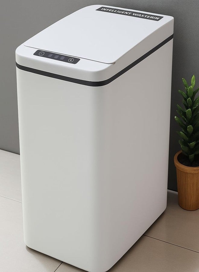 HOME CUBE Motion Sensor Trash Can, Rechargeable Automatic Garbage Bin with Lid, Touchless Bathroom Trash Can, Waterproof Motion Sensor Trash Bin for Kitchen, Bathroom, Office - Image 1