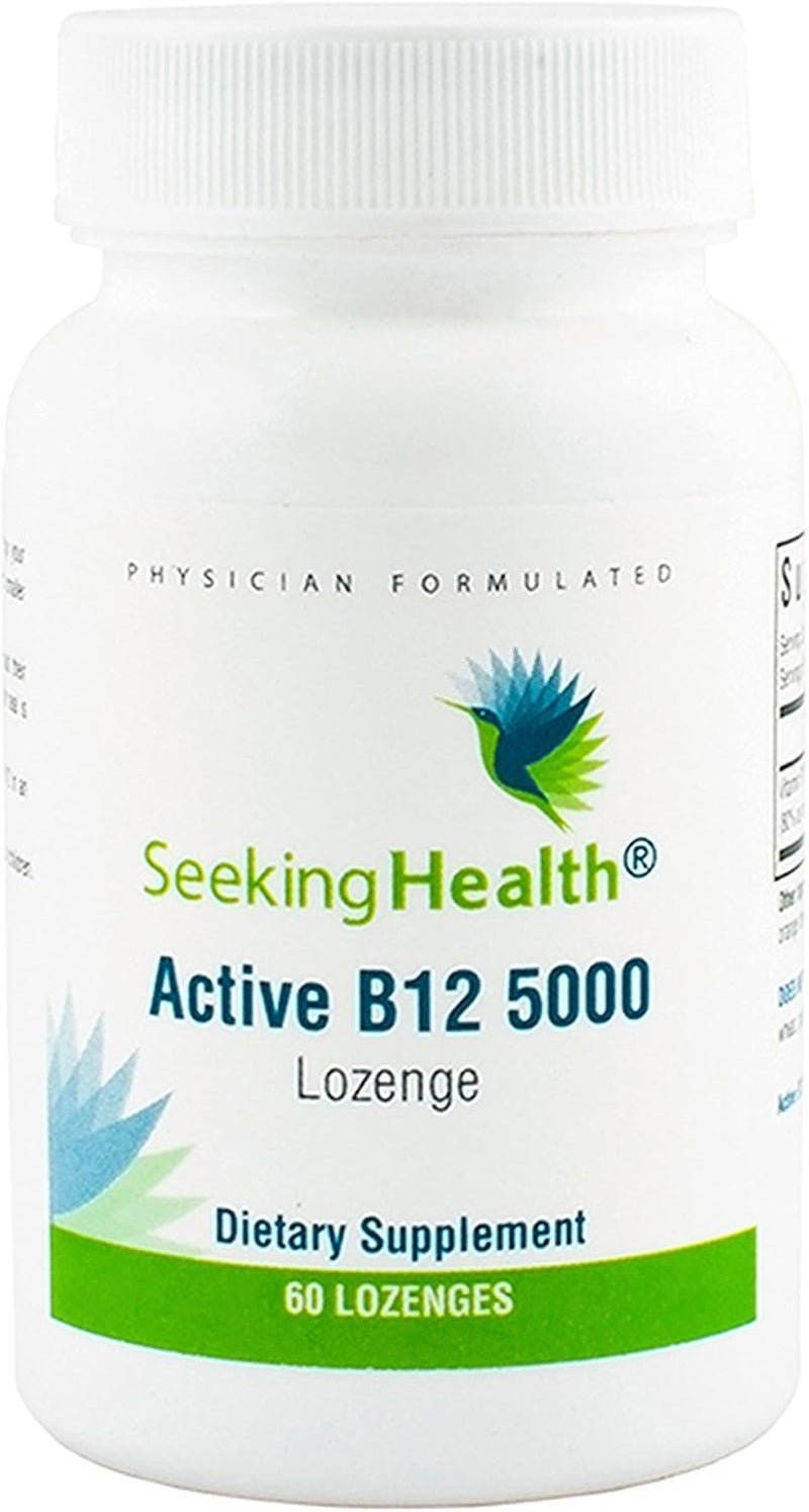 Seeking Health Active B12 5000 5000 mcg B12 as Adenosylcobalamin and Methylcobalamin Potent Formula Supports Healthy Metabolism Methylation Cognitive Health Vegan and Vegetarian 60 lozenges - Image 1