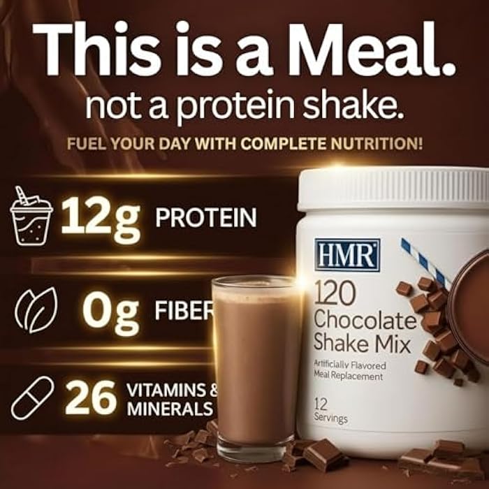 HMR 120 Chocolate Shake Meal Replacement Powder | Chocolate Shake Mix to Support Healthy Weight Loss | 12g of Protein | Nutritional Drink | Low Calorie Food | 12 Servings - Image 4