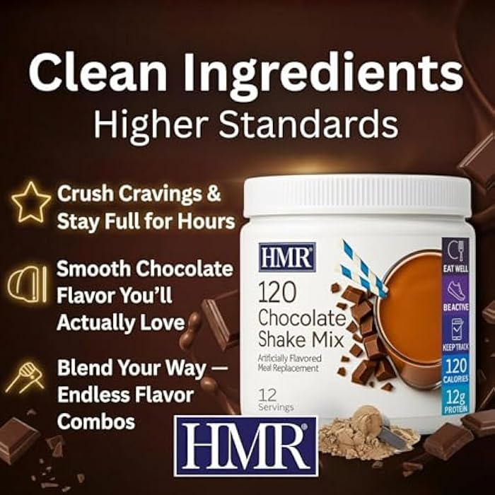 HMR 120 Chocolate Shake Meal Replacement Powder | Chocolate Shake Mix to Support Healthy Weight Loss | 12g of Protein | Nutritional Drink | Low Calorie Food | 12 Servings - Image 5