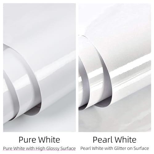 TANONE Glossy White Contact Paper for Countertops 177 X 196 White Peel and Stick Wallpaper for Cabinets Self Adhesive Removable Waterproof Vinyl Wrap for Desktop Dresser Table - Image 3