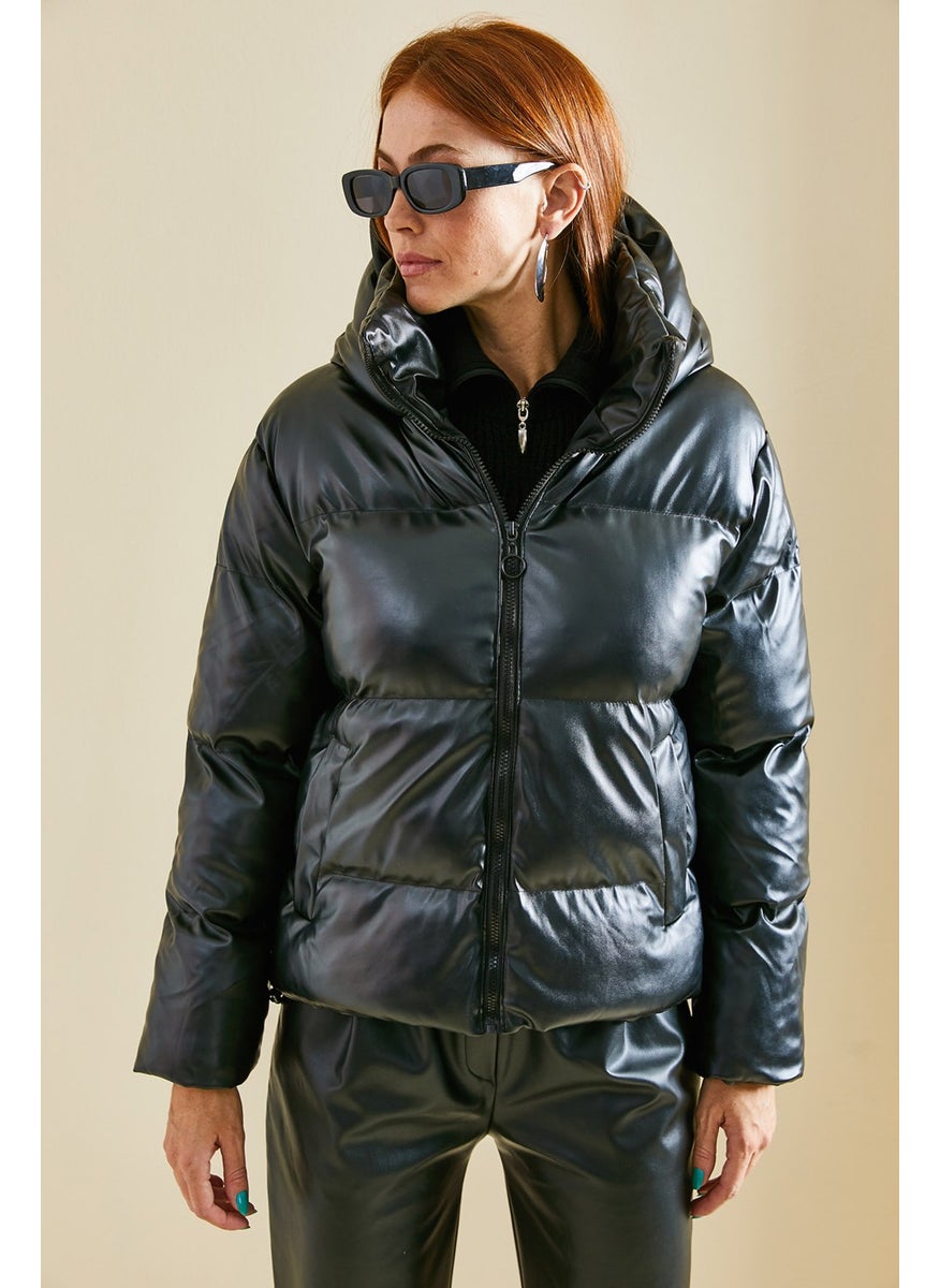 Hooded Collar Leather Coat - pzsku/Z8D32610C5FE54EE4D08CZ/45/_/1726143086/a03d61ba-1463-4e81-9420-a1e4f49f3879