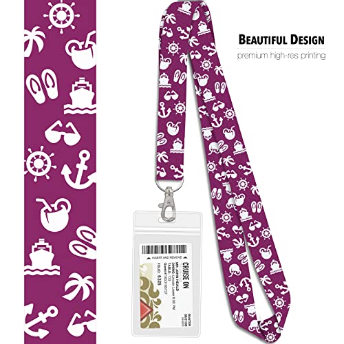Cruise On Lanyards for Cruise Ship Cards (2-Pack) in 2026 & 2027, Cruise Lanyard with ID Holder, Detachable Key Card Badge & Waterproof Ship Card Holder (Purple) - Image 5