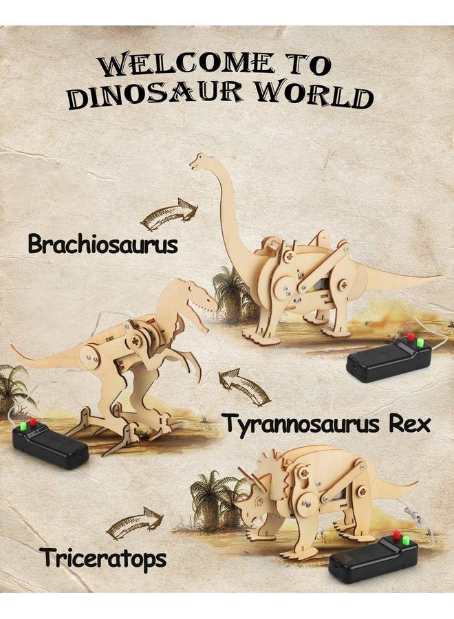 Poraxy مجموعة من 4 ألعاب ديناصورات للأطفال، مجموعة 812 جذع، ألعاب للأولاد بعمر 810 سنوات، نموذج ألغاز خشبي ثلاثي الأبعاد، مجموعة روبوت، مشاريع تعليمية علمية، هدايا للأولاد والبنات بعمر 8 9 10 11 12 - Image 4