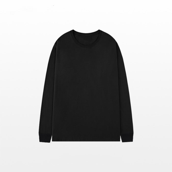 Shopkeepers Personal Collection ~ College-Style Thermal Inner Loose Top Base Shirt for Women, Solid Color, Versatile for Autumn and Winter Students Black