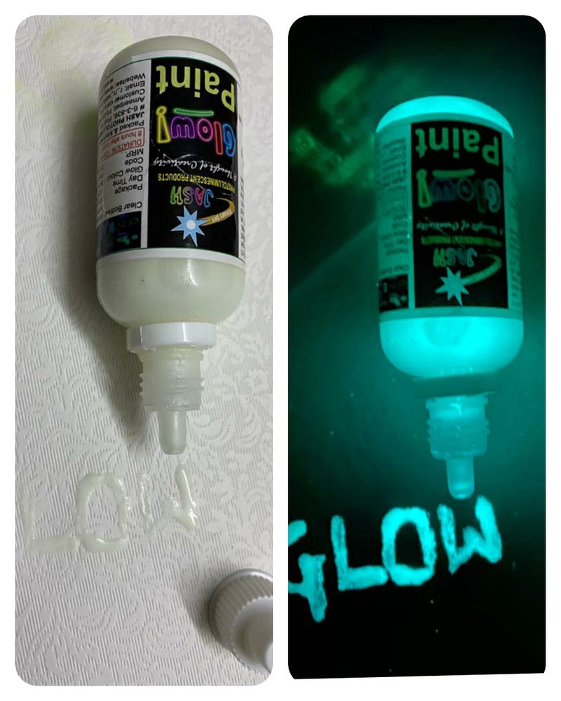 JASH Glow Paint 50gm(80ml) Blue Green. Our Water Base Acrylic Glow Paint can be Easily Applied on Multiple Surfaces, Dries Fast, Glow time: 8-12hours. - Image 4