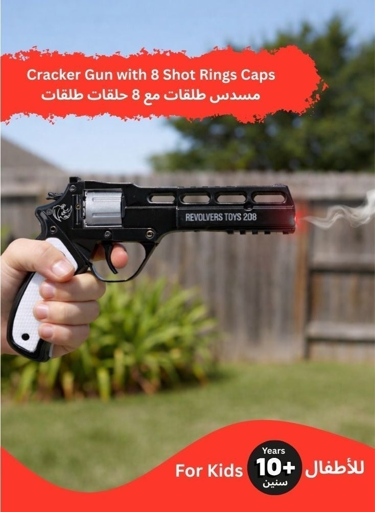 Premium Black Toy Revolver with Ring Caps – Safe Kids Pretend Play Gun with Classic Design - Image 2