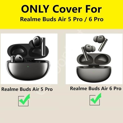 Cocoonkart Soft Silicone Case Cover for Realme Buds 5 Pro | 6 Pro with Cleaner Kit,Lanyard & 4 Pcs Cable Protectors (Black) - Image 2