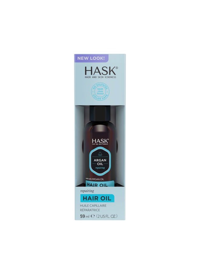 HASK ARGAN Repairing Hair Oil Shine Hair Oil for All Hair Types, Vegan, Color Safe, Gluten-free, Sulfate-free, Paraben-free - 2 Oz - Image 1