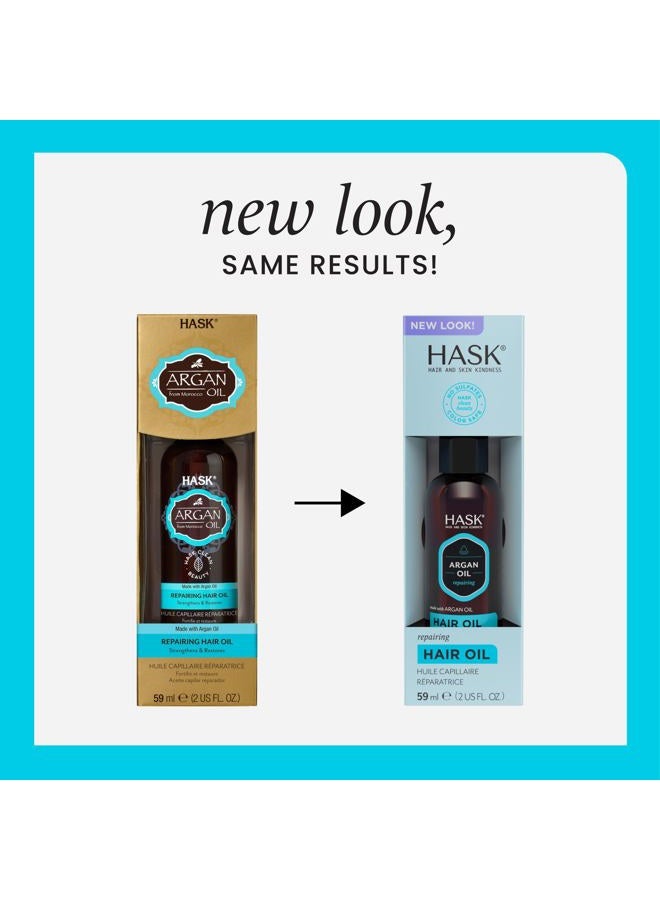 HASK ARGAN Repairing Hair Oil Shine Hair Oil for All Hair Types, Vegan, Color Safe, Gluten-free, Sulfate-free, Paraben-free - 2 Oz - Image 2