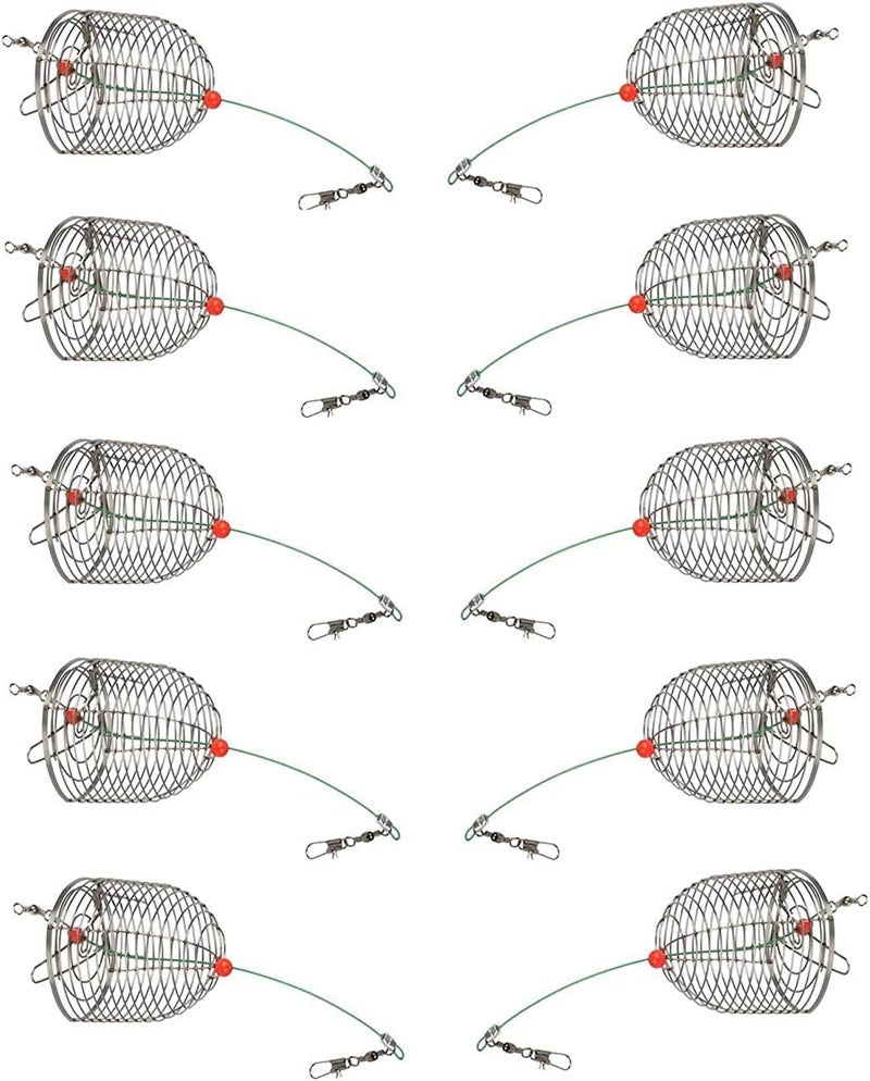 Mimilure 10Pcs/Pk Carp Fishing Bait Trap Cage Feeder Basket Holder Coarse Lure Feeder Carp Fishing Tackle Kit,Size L/M/S Available (S) - Image 1