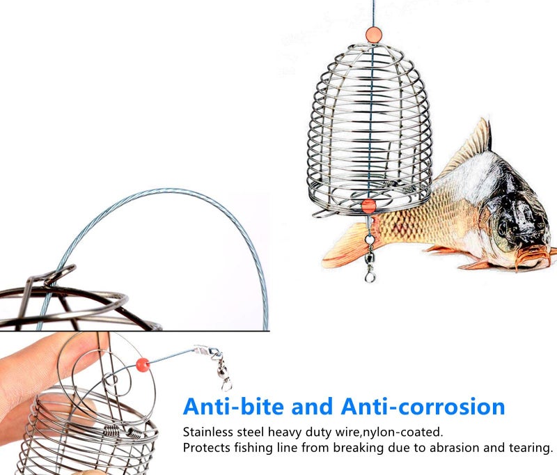 Mimilure 10Pcs/Pk Carp Fishing Bait Trap Cage Feeder Basket Holder Coarse Lure Feeder Carp Fishing Tackle Kit,Size L/M/S Available (S) - Image 5