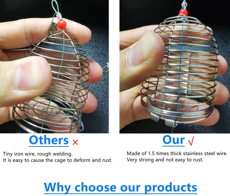 Mimilure 10Pcs/Pk Carp Fishing Bait Trap Cage Feeder Basket Holder Coarse Lure Feeder Carp Fishing Tackle Kit,Size L/M/S Available (S) - Image 2