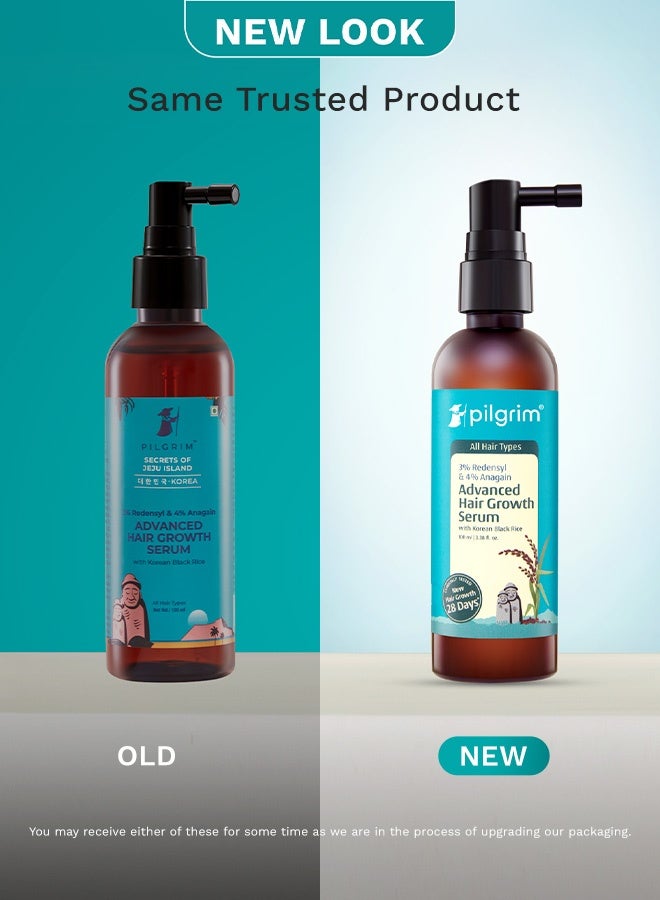 PILGRIM Redensyl 3% + Anagain 4% Advanced Hair Growth Serum (100Ml) With Korean Black Rice, Controls Hair Fall, Stimulates Hair Growth, Increase Hair Density | Hairgrowth Serum For Men & Women - Image 2