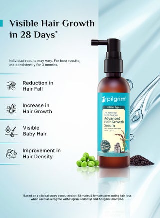Pilgrim Redensyl 3% + Anagain 4% Advanced Hair Growth Serum (100ml) with Korean Black Rice, Controls Hair Fall, Stimulates Hair Growth, Increase Hair Density | HairGrowth Serum for Men & Women - view 4