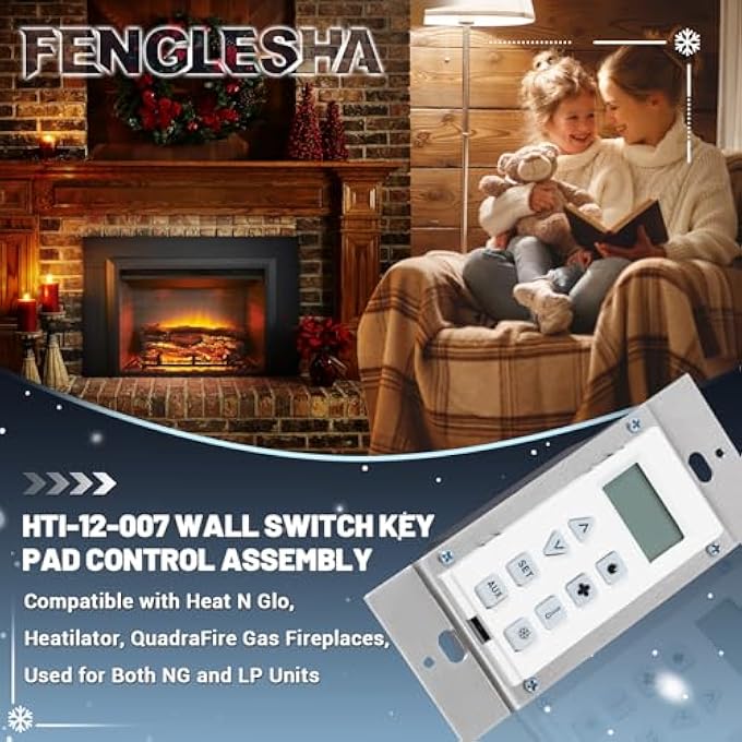 Fenglesha HTI-12-007 WALL SWITCH KEY PAD CONTROL ASSEMBLY COMPATIBLE WITH HEAT N GLO, HEATILATOR, QUADRAFIRE GAS FIREPLACES, USED FOR BOTH NG AND LP UNITS - Image 2