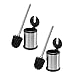 Bath Bliss Stainless Steel 2 Pack Self Closing Lid Toilet Brush and Holder, Finger Print Proof, Compact, Small Space, - Image 2