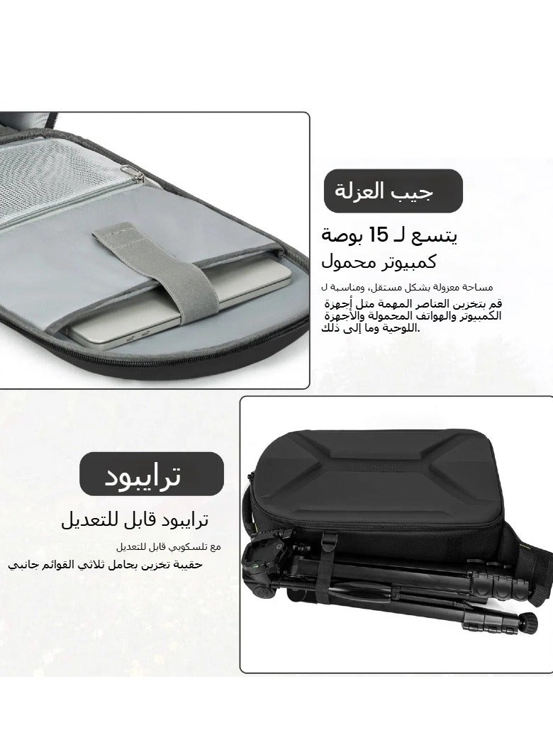 عام 15.6 بوصة التصوير في الهواء الطلق مزدوجة الكتف حقيبة تخزين الكاميرا سعة كبيرة سلر كاميرا رقمية حقيبة الكمبيوتر بدون طيار - Image 3