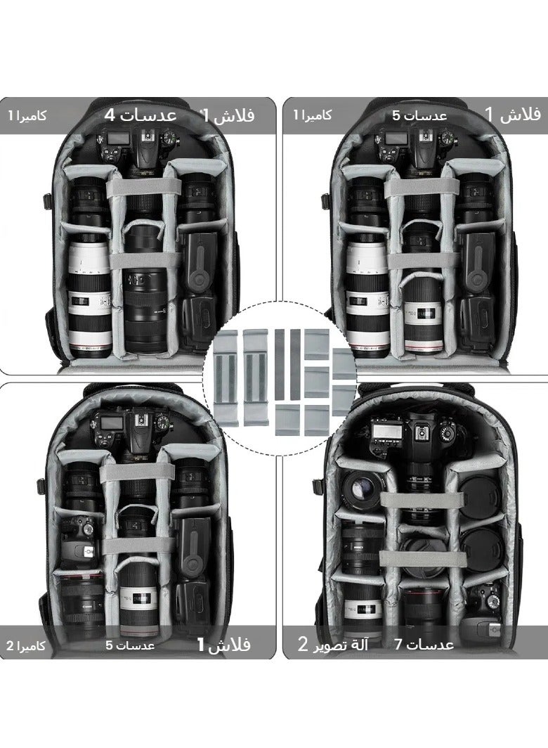 عام 15.6 بوصة التصوير في الهواء الطلق مزدوجة الكتف حقيبة تخزين الكاميرا سعة كبيرة سلر كاميرا رقمية حقيبة الكمبيوتر بدون طيار - Image 5