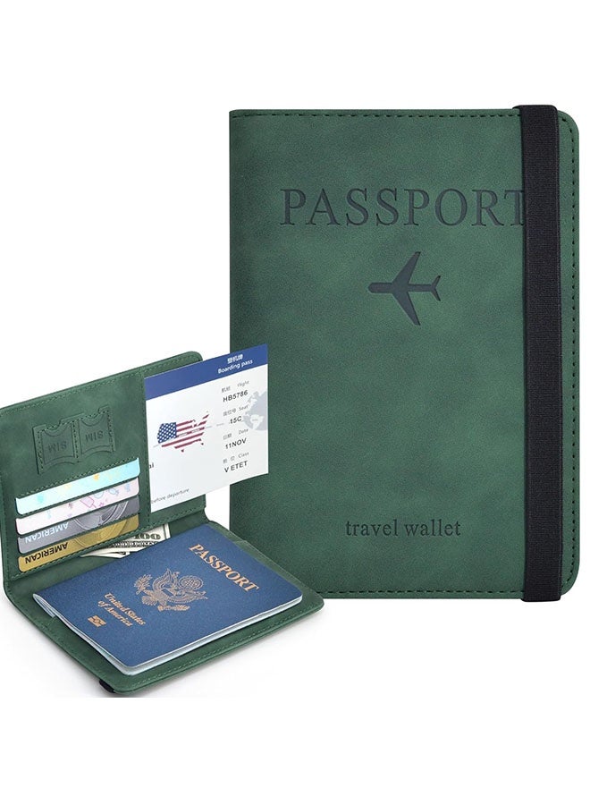 Happy D Travel essential passport holder with luggage tag, passport wallet cover, travel essential accessory, unisex passport holder, green - Image 2