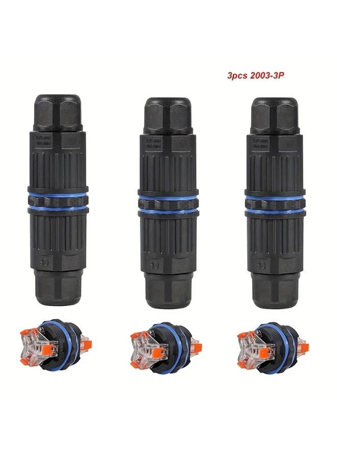 3pcs Waterproof Lever Terminal Block Connector 2 Pin 3 Pin 4 Pin 5 Pin For Outdoor Electrical Box Wire Connection - Image 1