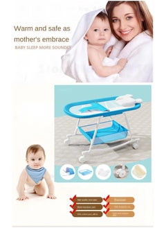Foldable Baby Changing Table with Wheels and Storage Bag Nursery Organizer for Newborn Essentials