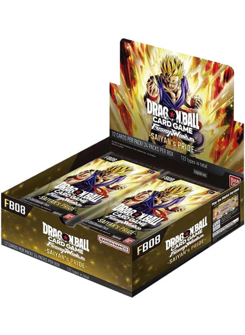 Dragon Ball Super Card Game Fusion World FB08 “Saiyan’s Pride” Booster Box (English) | 24 Packs | Factory Sealed 🎴⚡