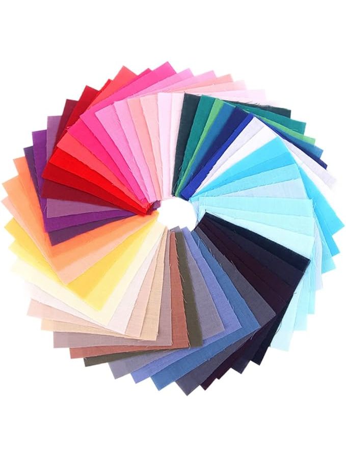 50 Pieces Cotton Patchwork Fabric Set For Quilting Sewing And DIY Home Decor - Image 1