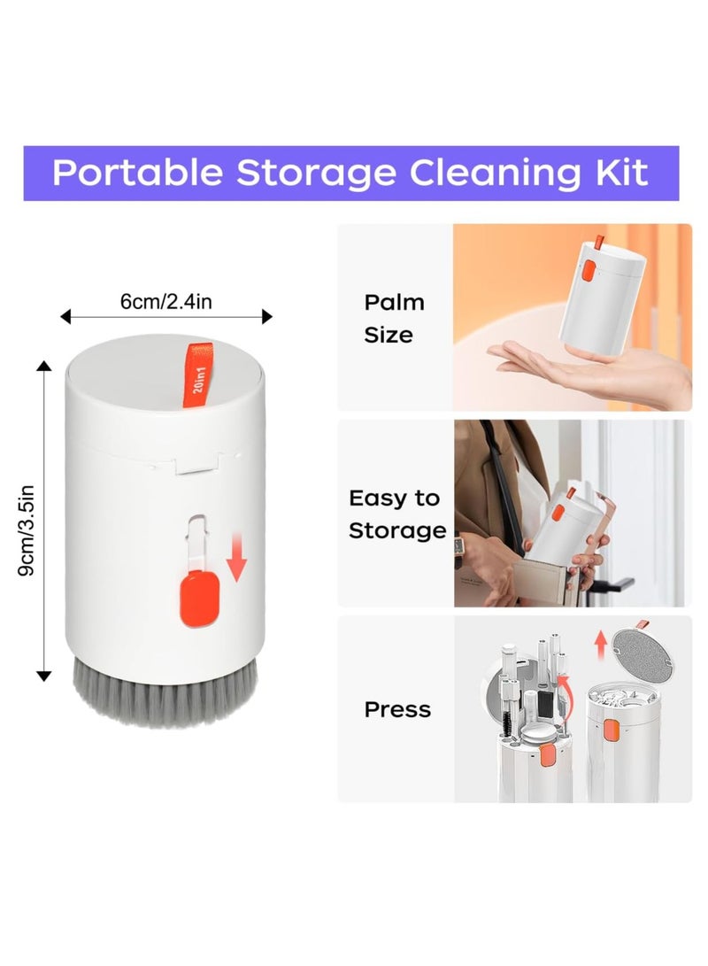 بامير مجموعة تنظيف شاشة الهاتف المحمول 20 في 1، مجموعة رذاذ تنظيف فرشاة لوحة مفاتيح الكمبيوتر لأجهزة iPhone AirPods MacBook iPad، أداة تنظيف الأجهزة الإلكترونية للكاميرا وشاشة الكمبيوتر وسماعات الأذن - Image 5