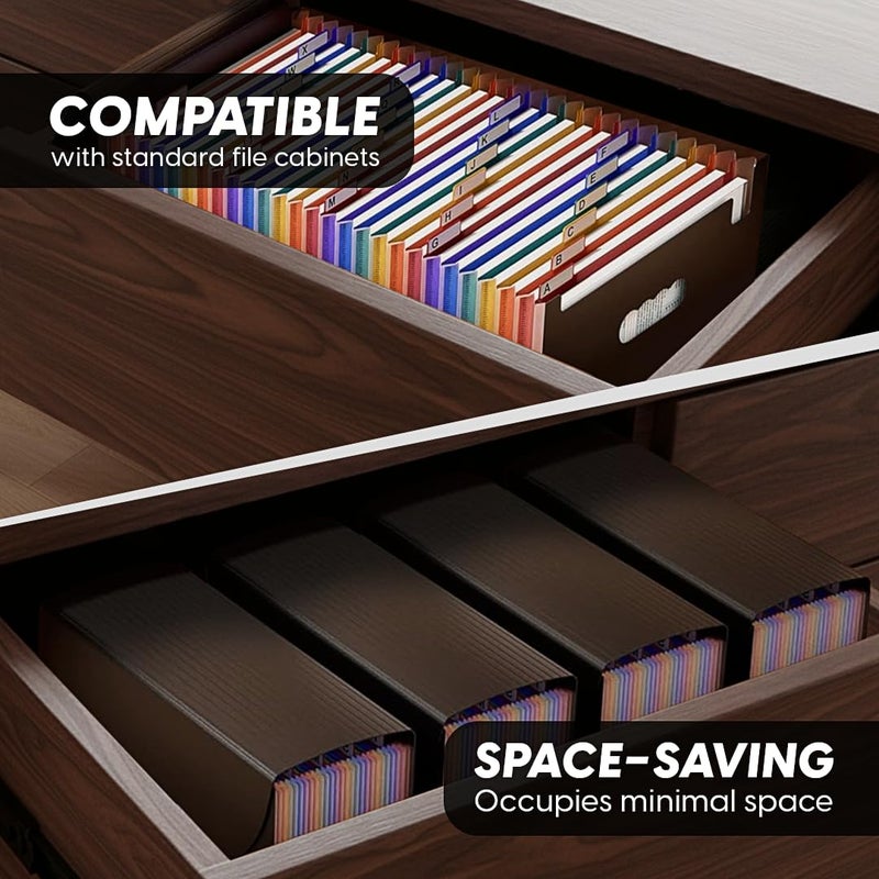 Heptazopy 26 Pockets Plastic Accordion File Organizer, Expanding File Folder Organizer, A4 Letter Size Filing Organizer with Colorful Tabs, Elastic Cord, 60 Paper Clip, Label & Stickers for Office School Home - Image 3