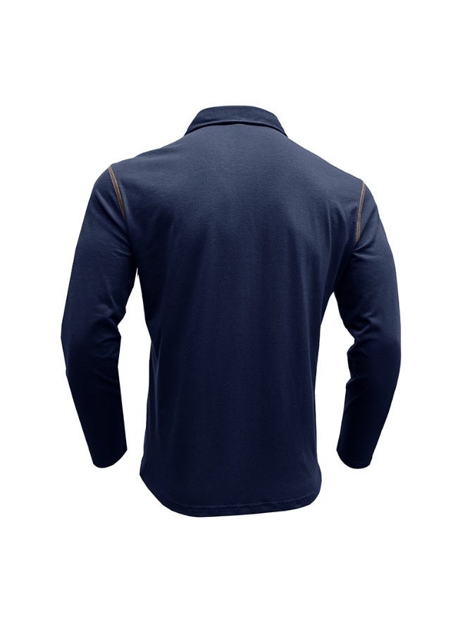 general Men's Casual Polo Shirts Classic Long Sleeve Basic Button T-Shirt Lightweight Cotton Golf Tops with Pocket - Image 2