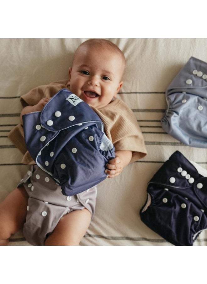 Nora's Nursery - Nora's Nursery Amethyst 4-Pack Cloth Pocket Diapers with 4 Inserts - Image 1